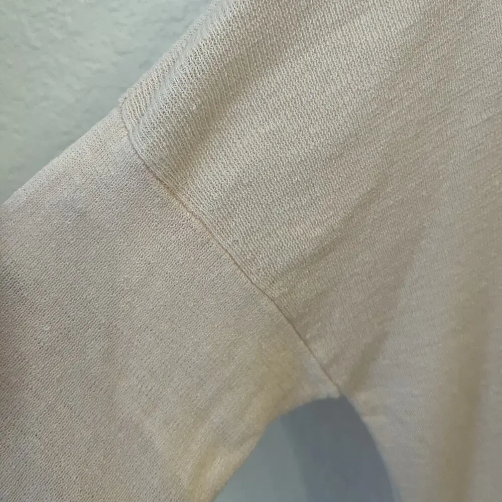 The White Company Linen Blend Sweater Women M Lightweight Coastal Relaxed Dolman